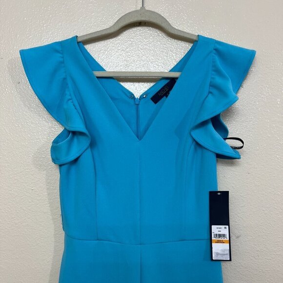 Rachel Roy Womens Ruffled Sleeve Full Length Jumpsuit Small in Aqua Blue - Picture 3 of 11